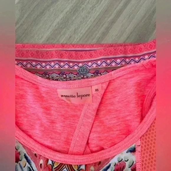 Nanette Lepore Sports Crop Top Play Carousel Sports Bra Coral Pink Racer X Small - Picture 7 of 7